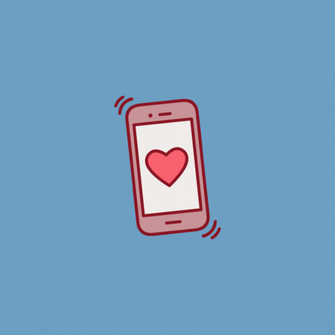 A cell phone with a heart